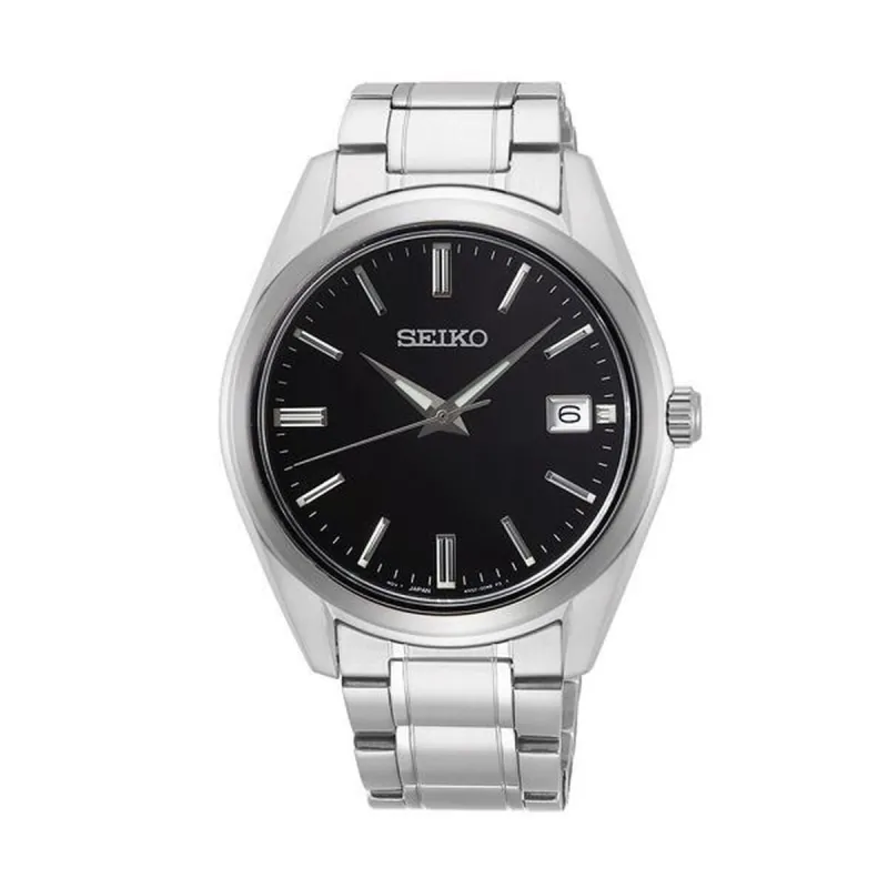 Miesten rannekellot Seiko SUR311P1 Musta Hopeinen (Ø 40 mm)